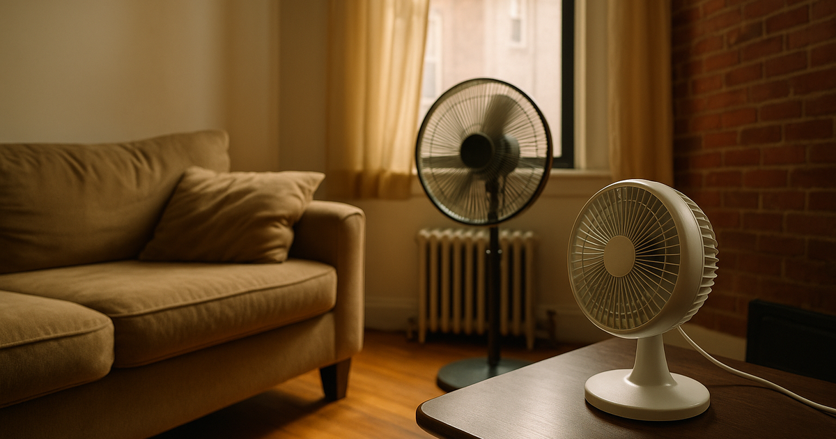 A circulating fan causing roommate conflict in a shared apartment.