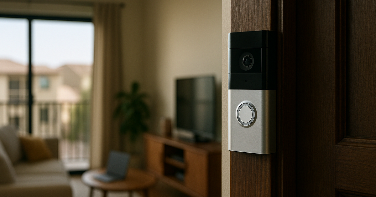 Las Vegas duplex with a Ring doorbell camera.
