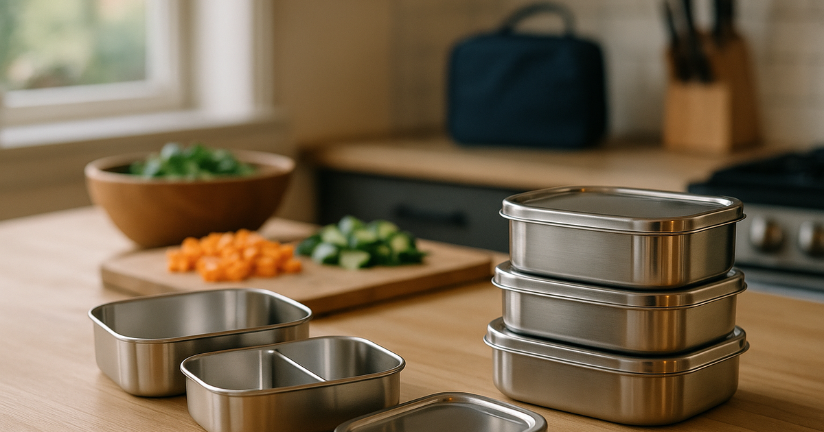 A family preparing lunch boxes together in a kitchen during the weekend.